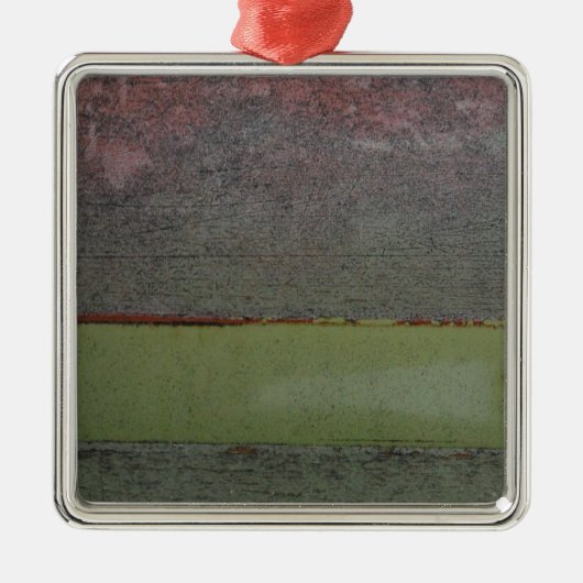 Blauwgroen Blauw Roze Groen geruïneerd Metalen Ornament (Voorkant)