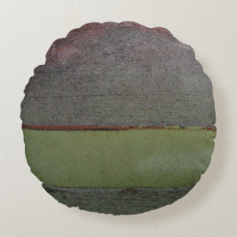 Blauwgroen blauw Roze Groen geruïneerd Rond Kussen