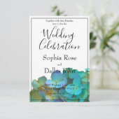 Blauwgroen blauw roze hortensia's bloemen bloemenb kaart (Staand voorkant)