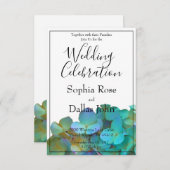 Blauwgroen blauw roze hortensia's bloemen bloemenb kaart (Voorkant / Achterkant)