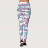 Blauwgroen Blauw Roze Paars Witte Camouflage Patro Leggings (Achterkant)