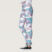 Blauwgroen Blauw Roze Paars Witte Camouflage Patro Leggings (Links)