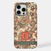  Blauwgroen Blauw Roze Perzik Sinaasappel Paisley iPhone Hoesje (Achterkant)