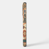  Blauwgroen Blauw Roze Perzik Sinaasappel Paisley iPhone Hoesje (Linkerkant)