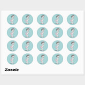 Blauwgroen Blauw Roze Prinses Baby shower Stickers (Vel)