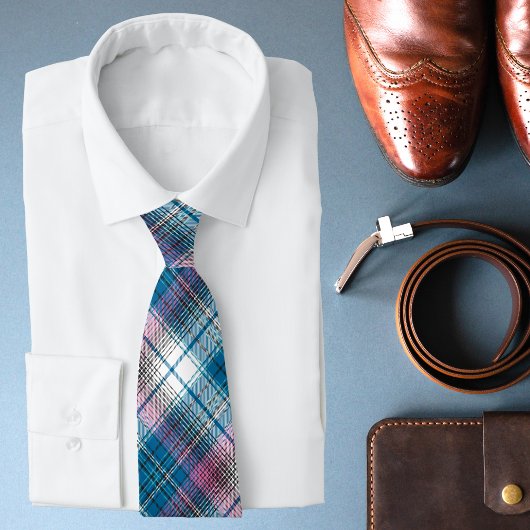 Blauwgroen blauw roze roze, modern, stijlvol tapij stropdas