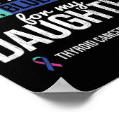 Blauwgroen Blauw Roze voor Dochter Schildklierkank Poster (Hoek)