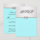 Blauwgroen blauw RSVP (Voorkant / Achterkant)