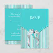 Blauwgroen blauw RSVP Kaartje (Voorkant / Achterkant)