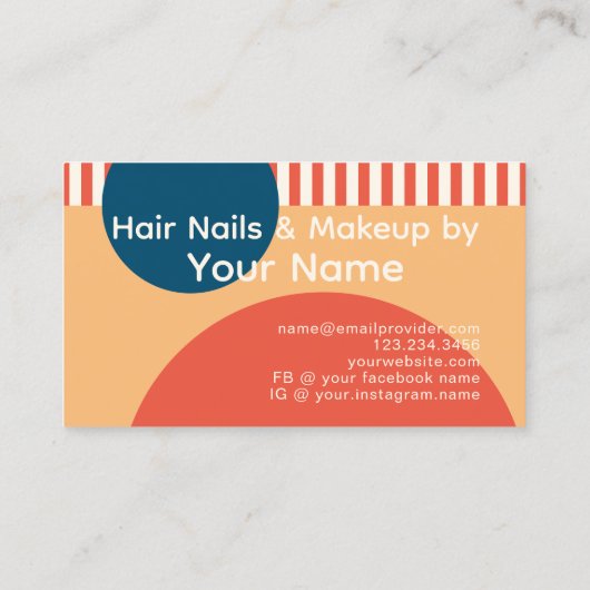 Blauwgroen Blauw Rust Sinaasappel Ivoor Kunst Vorm Visitekaartje (Achterkant)