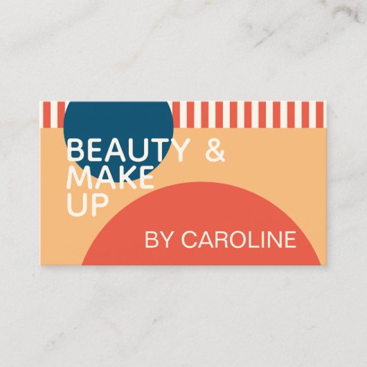 Blauwgroen Blauw Rust Sinaasappel Ivoor Kunst Vorm Visitekaartje (Voorkant)