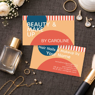 Blauwgroen Blauw Rust Sinaasappel Ivoor Kunst Vorm Visitekaartje