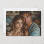 Blauwgroen Blauw Rustiek Hout String Lights Foto Save The Date (Achterkant)