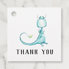 * Blauwgroen Blauw Schattige Dragon Baby shower Da Bedankjes Labels