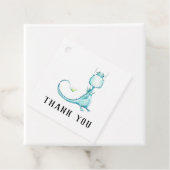 * Blauwgroen Blauw Schattige Dragon Baby shower Da Bedankjes Labels (In situ)