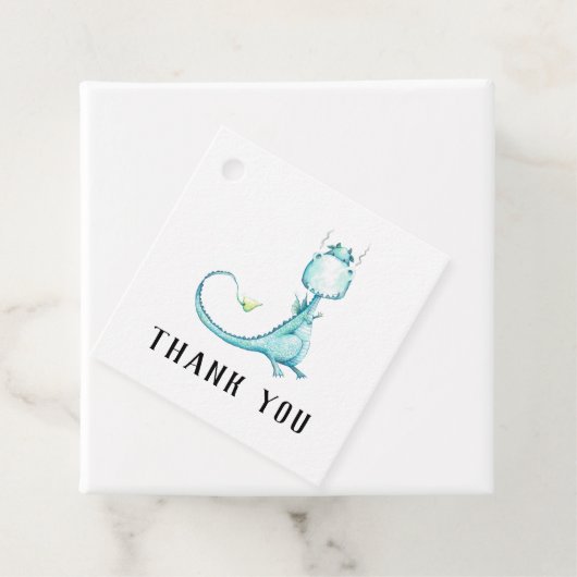 * Blauwgroen Blauw Schattige Dragon Baby shower Da Bedankjes Labels (In situ)