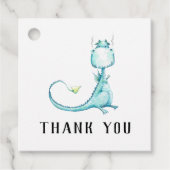 * Blauwgroen Blauw Schattige Dragon Baby shower Da Bedankjes Labels (Voorkant)