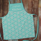 Blauwgroen Blauw Schattige Fun Flower Schort