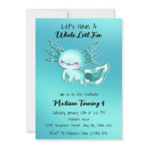 Blauwgroen Blauw Schattige Waterverf Axolotl Verja