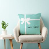 Blauwgroen blauw-schoenenpartij voor baby en famil kussen (Stoel)