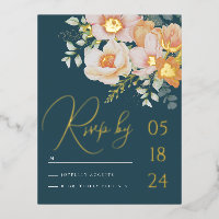 Blauwgroen Blauw sinaasappel Lente Peach Bloemen B