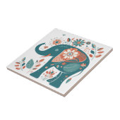 Blauwgroen Blauw Sinaasappel Olifant Scandinavisch Tegeltje (Zijkant)