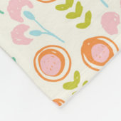  Blauwgroen Blauw Sinaasappel Roze Bloemenpatroon Fleece Deken (Hoek)