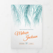 Blauwgroen blauw sinaasappel tropische palmen wate drieluik programma (Cover)