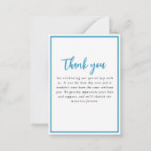 Blauwgroen Blauw Single Seashell Trouwnotitie Notitiekaartje (Achterkant)