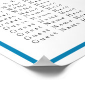 Blauwgroen Blauw Single Seashell Trouwstoelen Poster (Hoek)