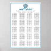 Blauwgroen Blauw Single Seashell Trouwstoelen Poster (Voorkant)