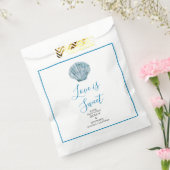  Blauwgroen Blauw Single Seashell Wedding Bedankzakje (Gezegeld)