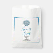  Blauwgroen Blauw Single Seashell Wedding Bedankzakje (Voorkant)