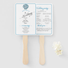  Blauwgroen Blauw Single Seashell Wedding Handwaaier