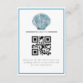  Blauwgroen Blauw Single Seashell Wedding Informatiekaartje (Voorkant)