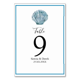  Blauwgroen Blauw Single Seashell Wedding Kaart