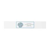  Blauwgroen Blauw Single Seashell Wedding Uitnodigingen Wikkel (Vlak)