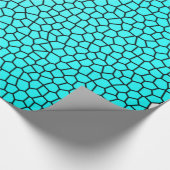 Blauwgroen blauw slangenpapier cadeaupapier (Hoek)