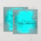 Blauwgroen blauw sneeuwvlok Baby shower Kaart (Voorkant / Achterkant)