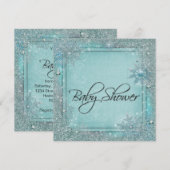 Blauwgroen blauw sneeuwvlok Baby shower Kaart (Voorkant / Achterkant)