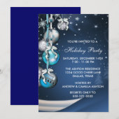 Blauwgroen Blauw Sneeuwvlokken Ornamenten Kerstfee Kaart (Voorkant / Achterkant)