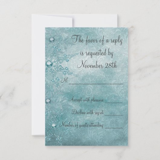 Blauwgroen blauw Snowflake Christelijk kerstfeest Kaart (Achterkant)