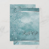 Blauwgroen blauw Snowflake Christelijk kerstfeest Kaart (Voorkant / Achterkant)