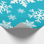 Blauwgroen blauw Snowflakes kerstfeestcadeaubonade Cadeaupapier (Hoek)