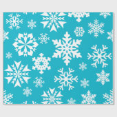 Blauwgroen blauw Snowflakes kerstfeestcadeaubonade Cadeaupapier (Vlak)