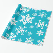 Blauwgroen blauw Snowflakes kerstfeestcadeaubonade Cadeaupapier (Uitgerold)