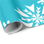 Blauwgroen blauw Snowflakes kerstfeestcadeaubonade Cadeaupapier (Rol Hoek)