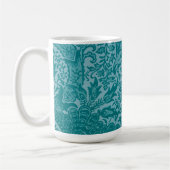 Blauwgroen Blauw Stijl Kunst Mok Cup (Links)