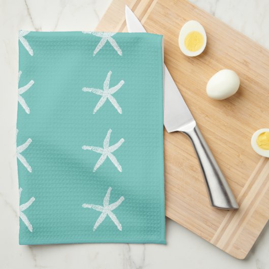 Blauwgroen blauw strand theedoek (Quarter Fold)