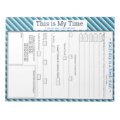 Blauwgroen/blauw Striped 5-1 maaltijdtracker Notitieblok (Voorkant)
